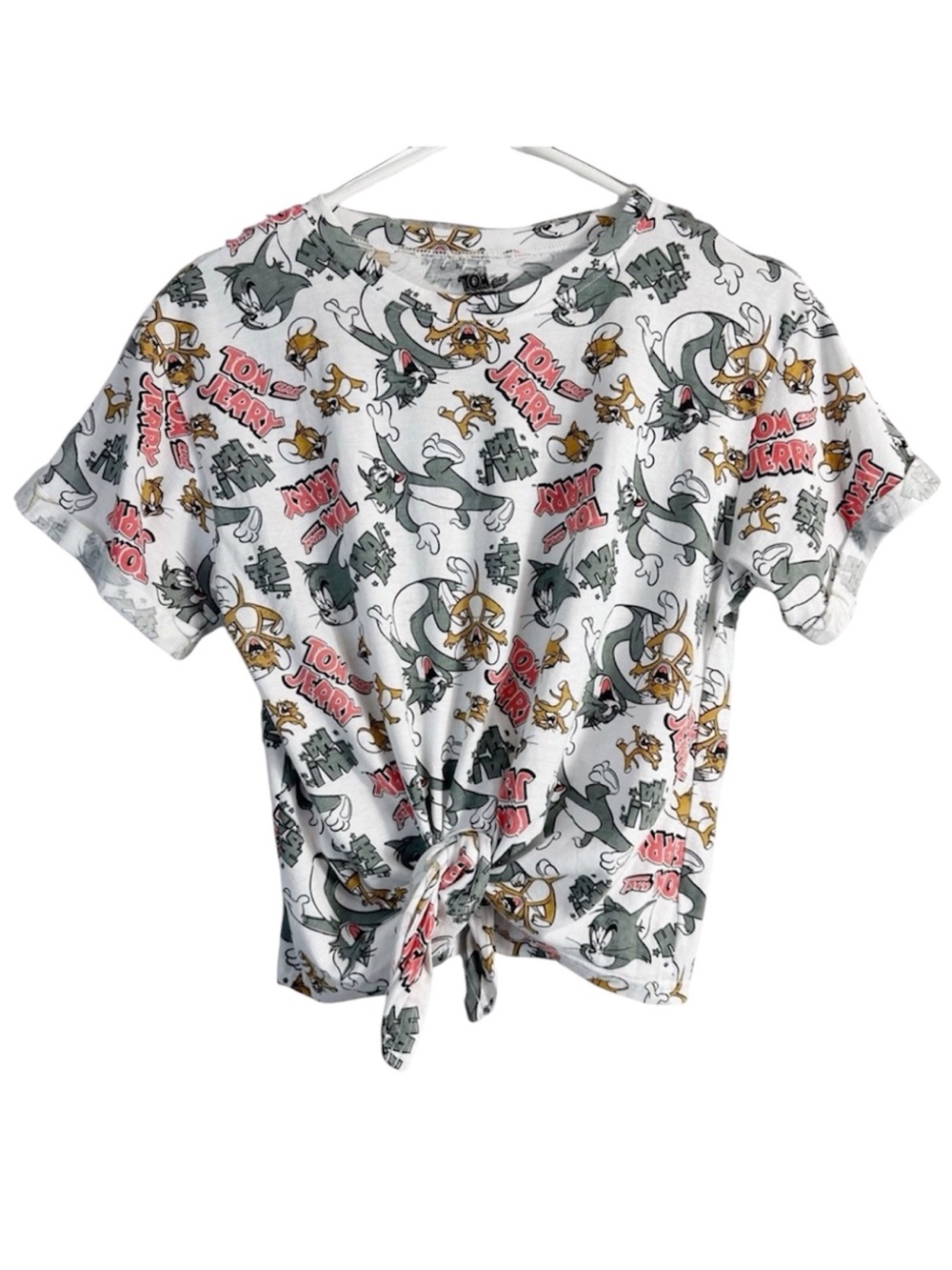 Jerry Leigh Tom & Jerry All Over Graphic Print Tying Novelty T Shirt